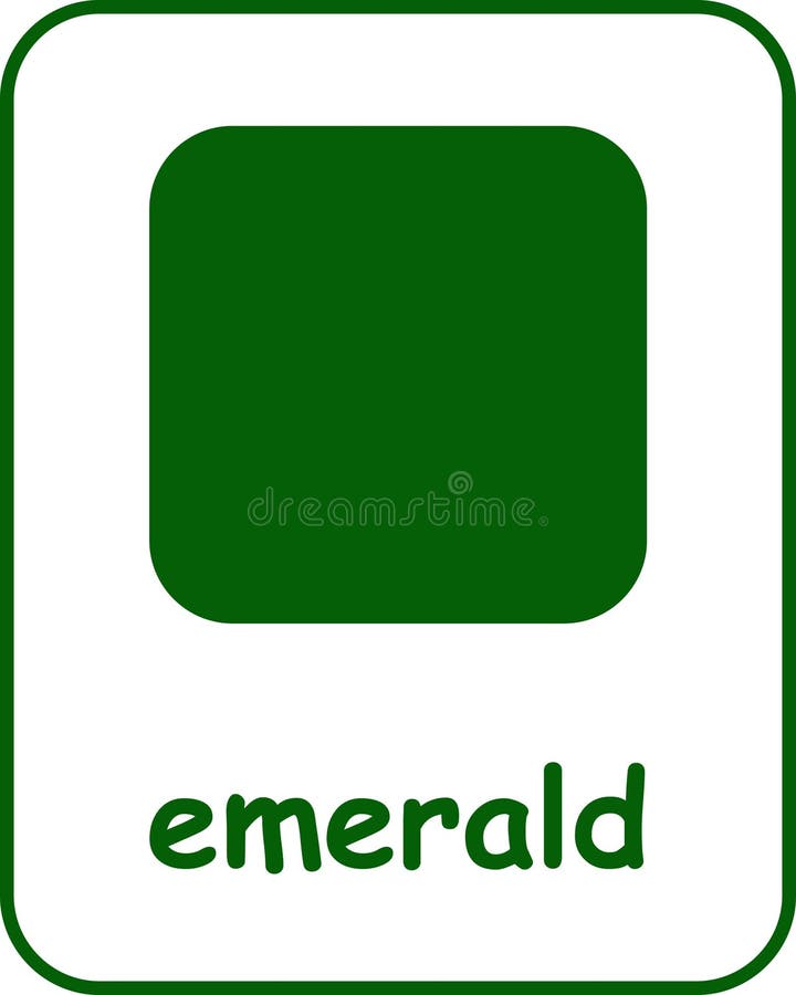 Emerald Color Flashcard for Kids royalty free illustration