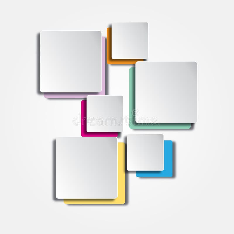 Abstract 3d Square Background, Colorful Tiles, Geometric, Vector Stock