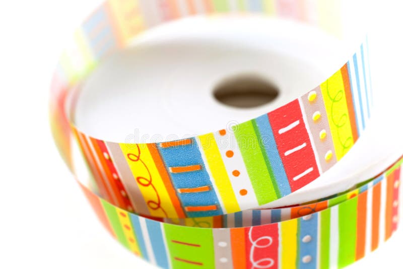 Color striped ribbon spool