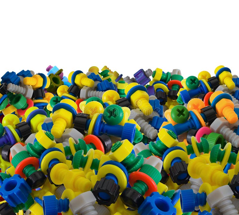 Color Toy Plastic Bolts and Nuts Stock Photo Image of industrial