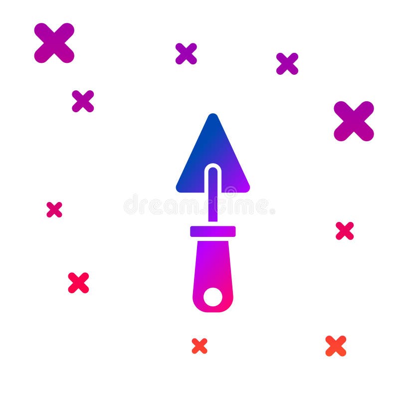 Color Trowel icon isolated on white background. Gradient random dynamic shapes. Vector royalty free illustration