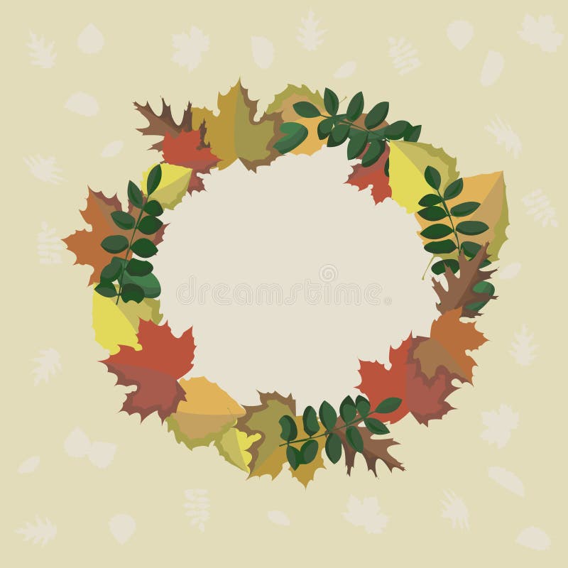 Color Vector Background with Autumn Leaves Stock Illustration