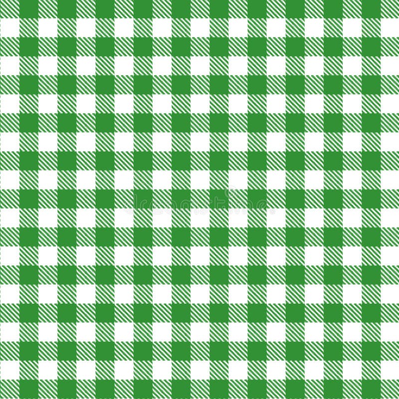 Color verde crema blanco líneas de zag tela gingham mantel fondo fondo papel de pared textura patrón vectorial ilustración vectori ilustración del vector
