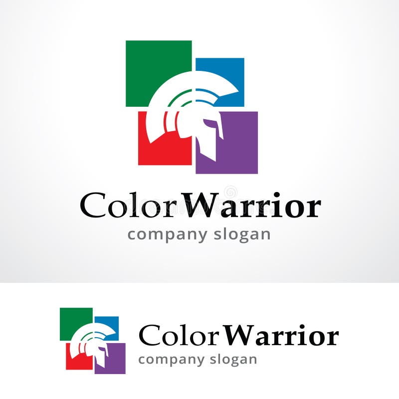 Color Warrior Logo Template Design Vector, Emblem, Design Concept, Creative Symbol, Icon stock illustration
