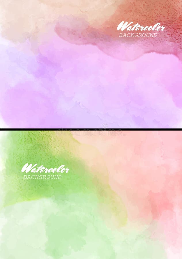 Color watercolor background set. abstract watercolour vector stock illustration