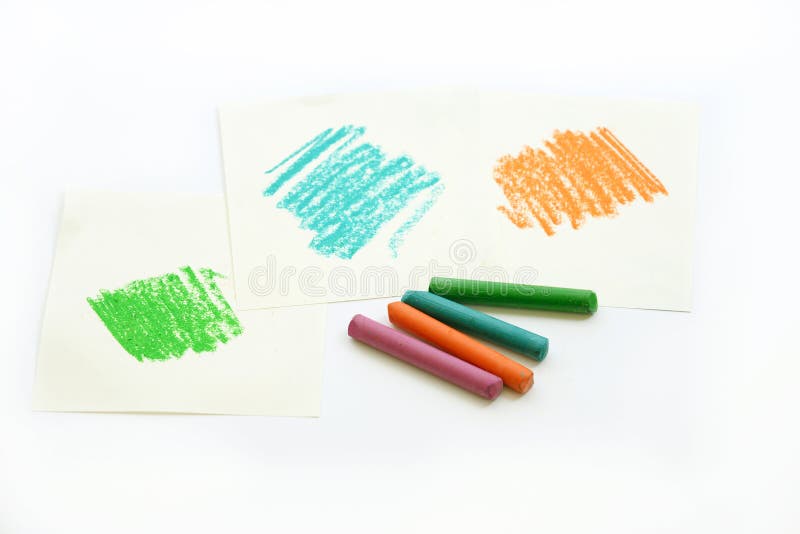 Color Wax Pastel Crayon on White Papers Stock Image Image of droplet