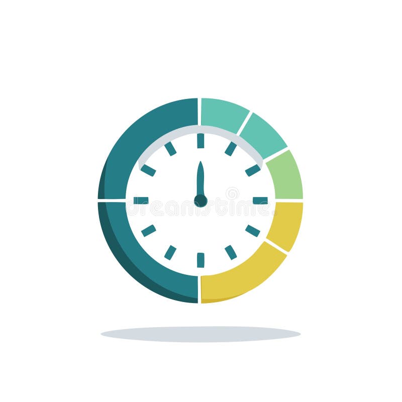 Color Wheel Circular Clock Illustration Visualizing Project Time Management stock illustration