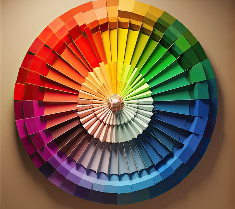 Color Wheel, Color Spectrum Swatch Samples, AI Generated Stock Photo