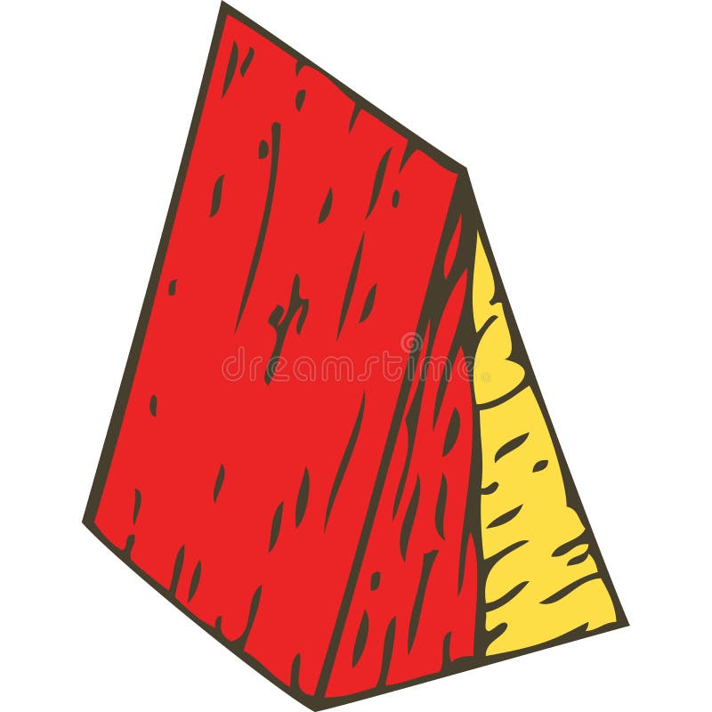 Color Wooden Triangular Prism stock illustration