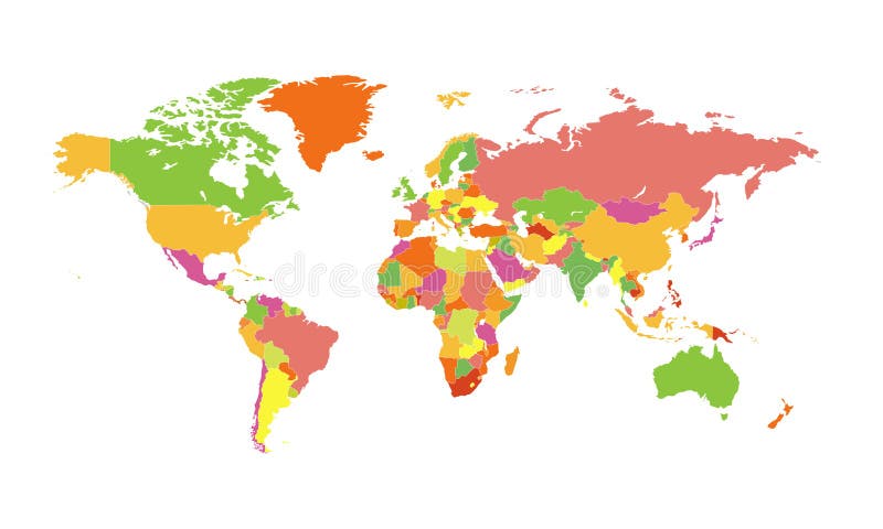 World Map Countries Color Stock Illustrations 6654 World Map