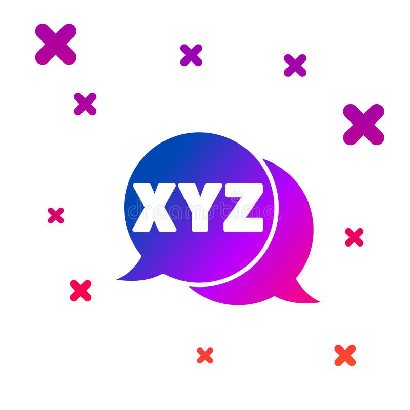 Color XYZ Coordinate system icon isolated on white background. XYZ axis for graph statistics display. Gradient random royalty free illustration
