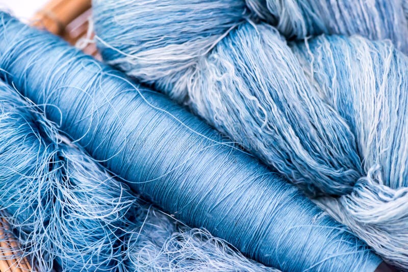 Color Yarn from Cotton Flower on Nature Surface Stock Photo Image of