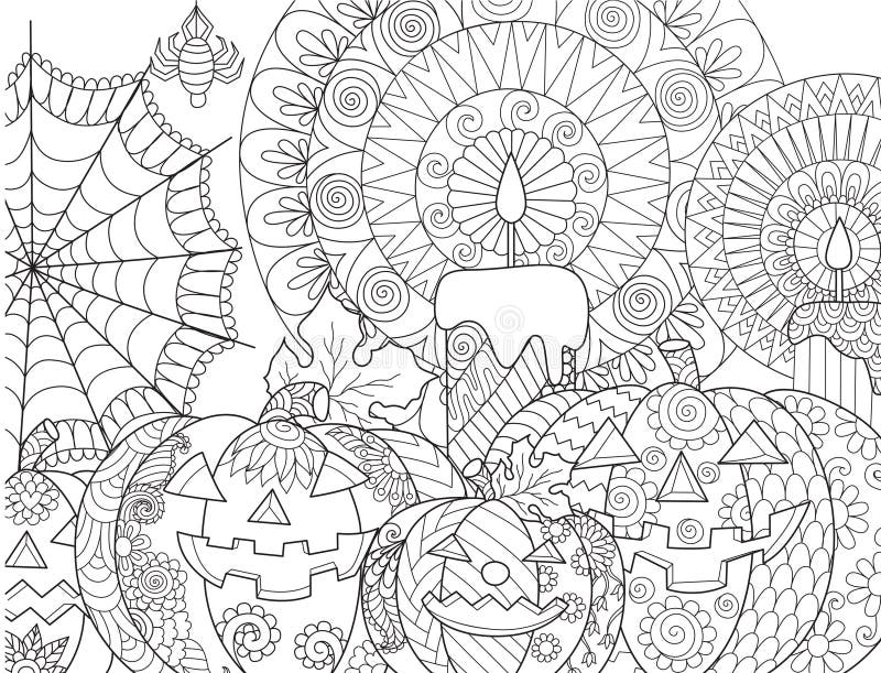 Bruxa e texto Halloween - Dia das Bruxas - Coloring Pages for Adults