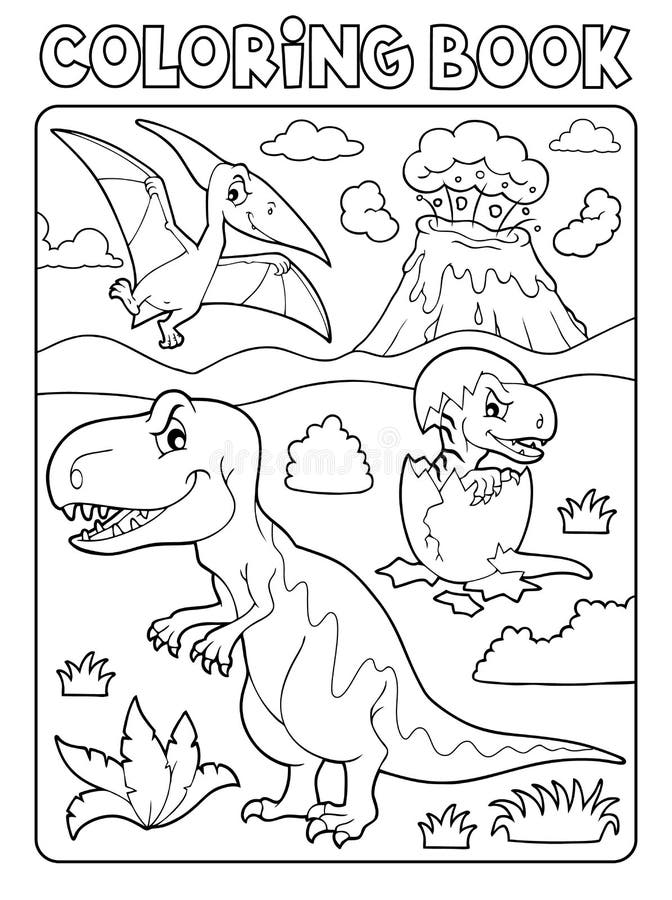 Desenho Composição Dinossauro Livro Colorir Eps10 Ilustração