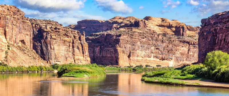 Colorado River along Potash road and Little Canyon stock photo