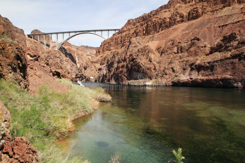 Colorado River below Hoover Dam stock photos