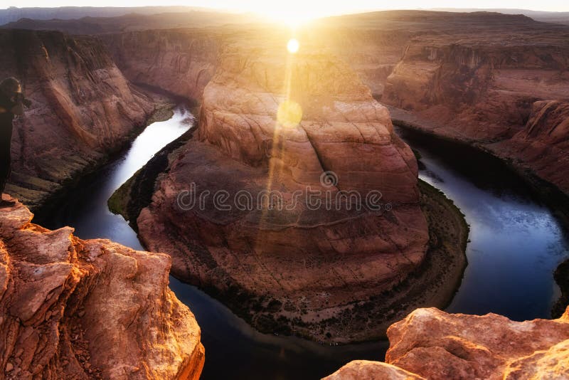 Colorado River at Horseshoe Bend in Page Arizona stock image