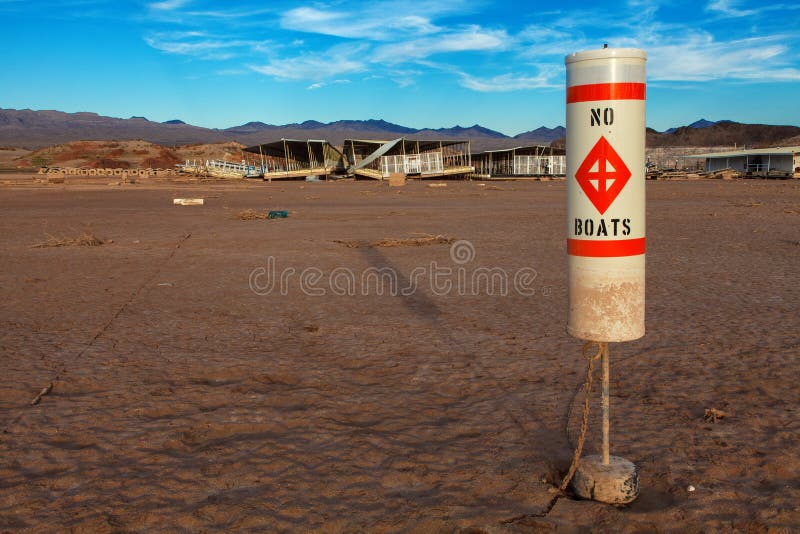 Colorado River and Lake Mead Drought Water Level stock image