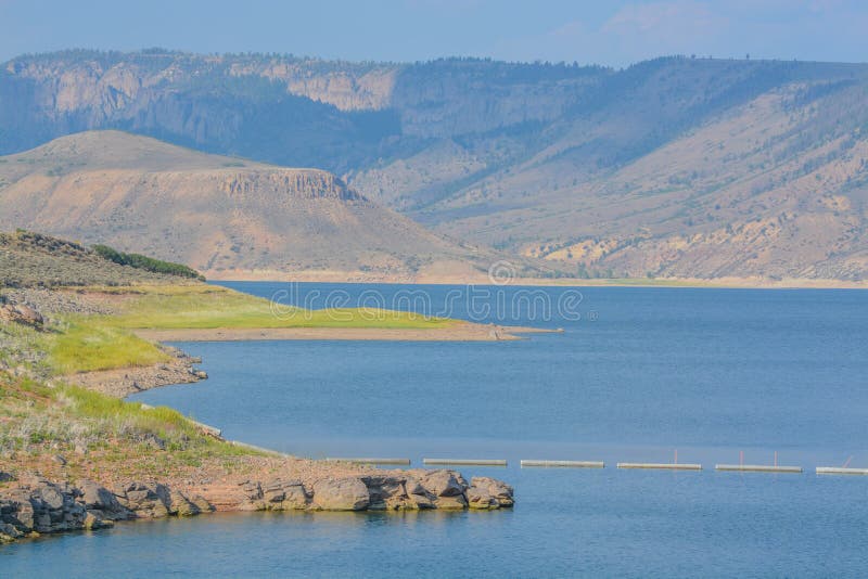 The Colorado River Storage is held back by the Blue Mesa Dam. It is surrounded by the Black Canyon North Rim in the Curecanti Nati. Onal Recreation Area stock photo The Colorado River Storage is held back by the Blue Mesa Dam. It is surrounded by the Black Canyon North Rim in the Curecanti Nati. Onal Recreation Area stock photo