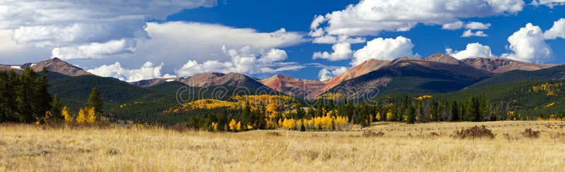 Colorado Rocky Mountain Fall Panoramic Landscape royalty free stock photography Colorado Rocky Mountain Fall Panoramic Landscape royalty free stock photography
