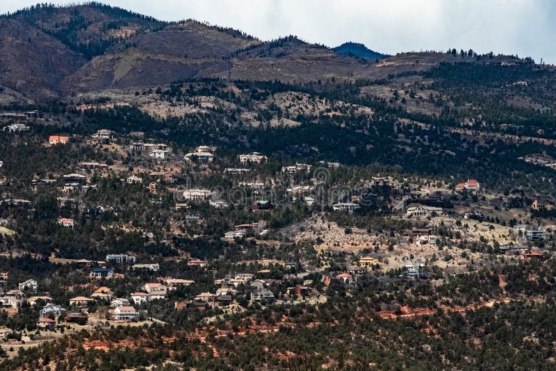 Colorado Springs Mountain Side Homes Stock Image Image of mountain