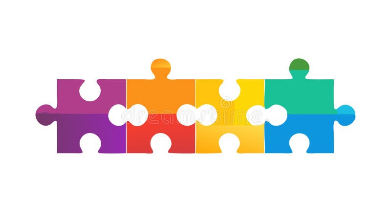 Colorat Jigsaw Puzzle Vector de lucru în echipă și rezolvarea problemelor Vector design Generative AI royalty free illustration