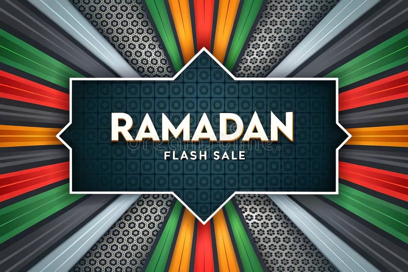 Colorat Ramadan Flash Sale Banner stock illustration