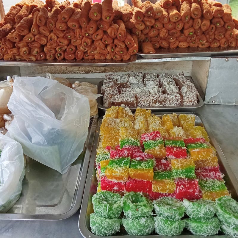 Colorat și delicios street food kuebasah din bucătăria tradițională indoneziană. royalty free stock image