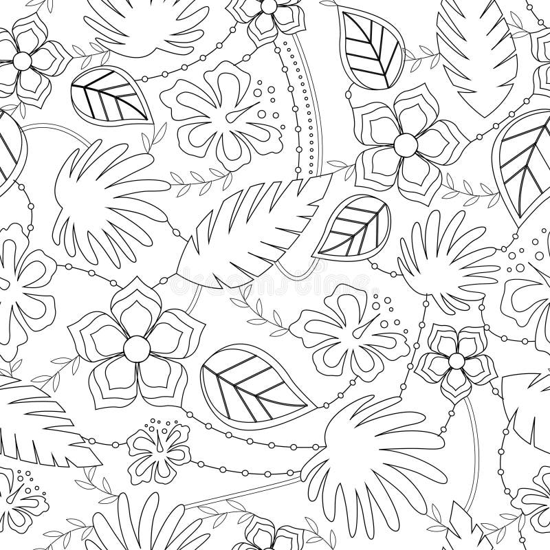 Coloration antistress avec le modèle hawaïen illustration stock Coloration antistress avec le modèle hawaïen illustration stock