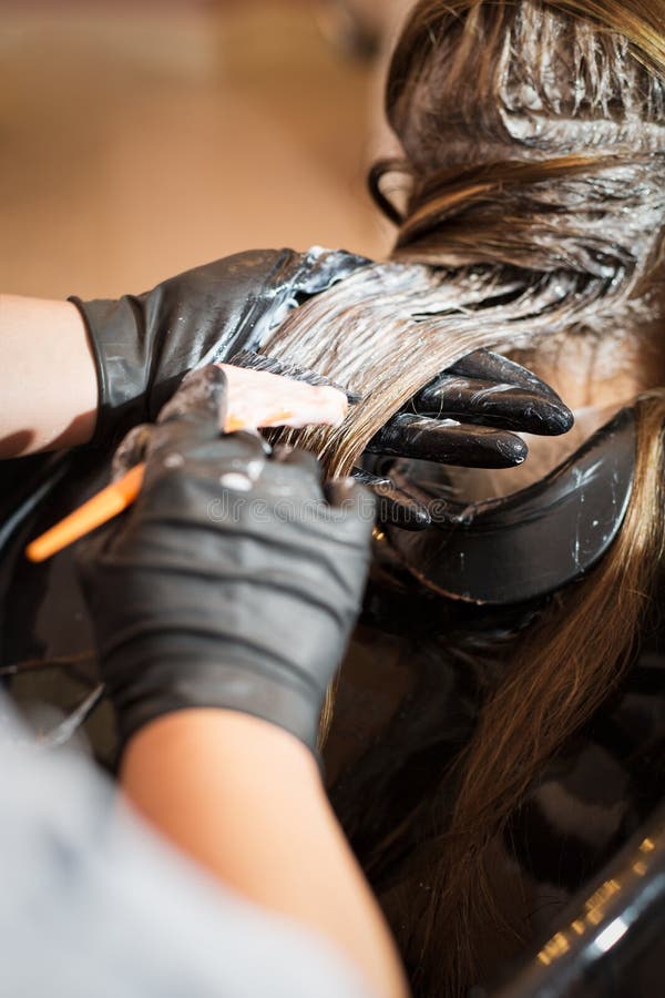 Hair coloring in the beautiful salon. Hair coloring in the beautiful salon