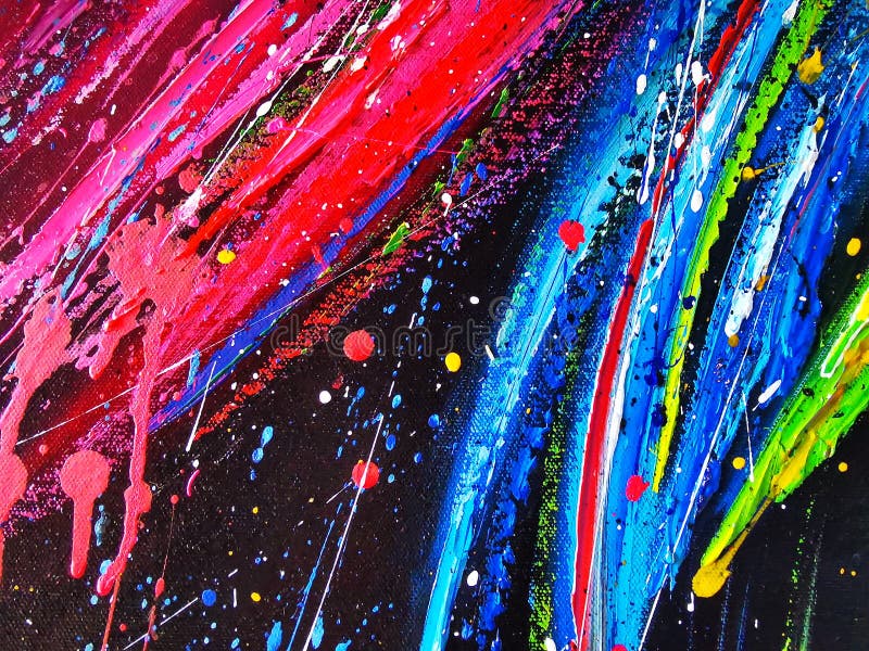 Colore acrilico variopinto della pittura ad olio di astrattismo su tela per fondo immagini stock Colore acrilico variopinto della pittura ad olio di astrattismo su tela per fondo immagini stock