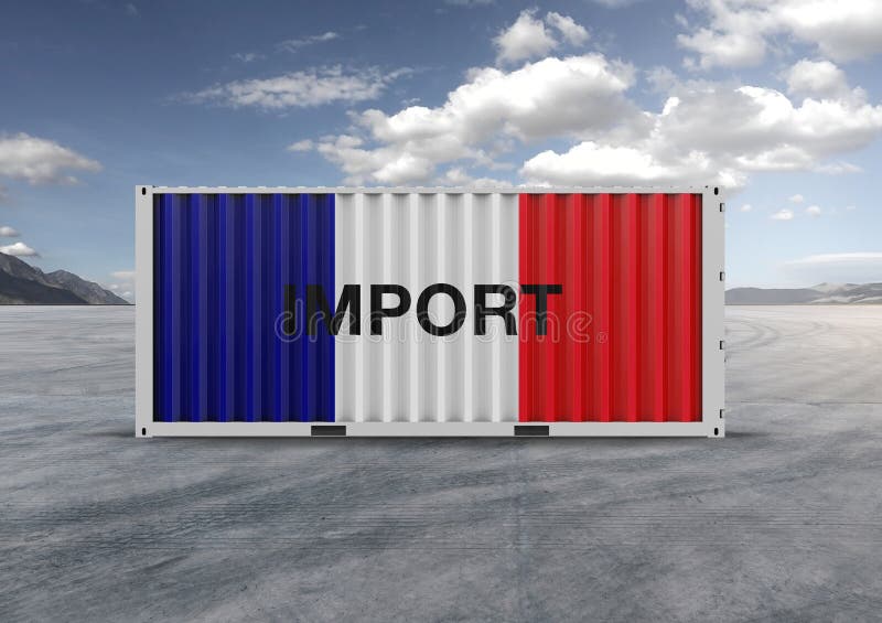 Colore bleu, blanc, rouge, conteneur rendu 3d Nuages gris image stock Colore bleu, blanc, rouge, conteneur rendu 3d Nuages gris image stock