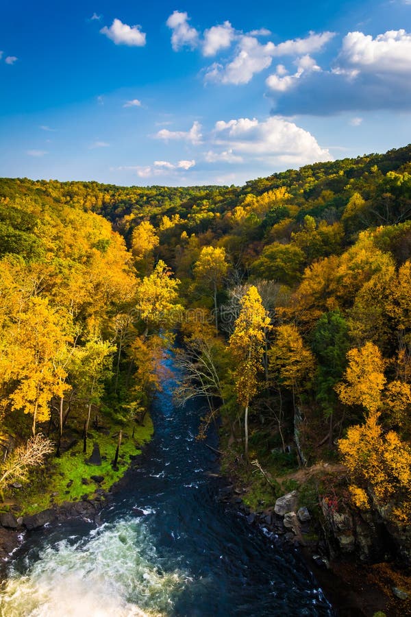 Autumn color along the Gunpowder River seen from Prettyboy Dam in Baltimore County, Maryland. Autumn color along the Gunpowder River seen from Prettyboy Dam in Baltimore County, Maryland