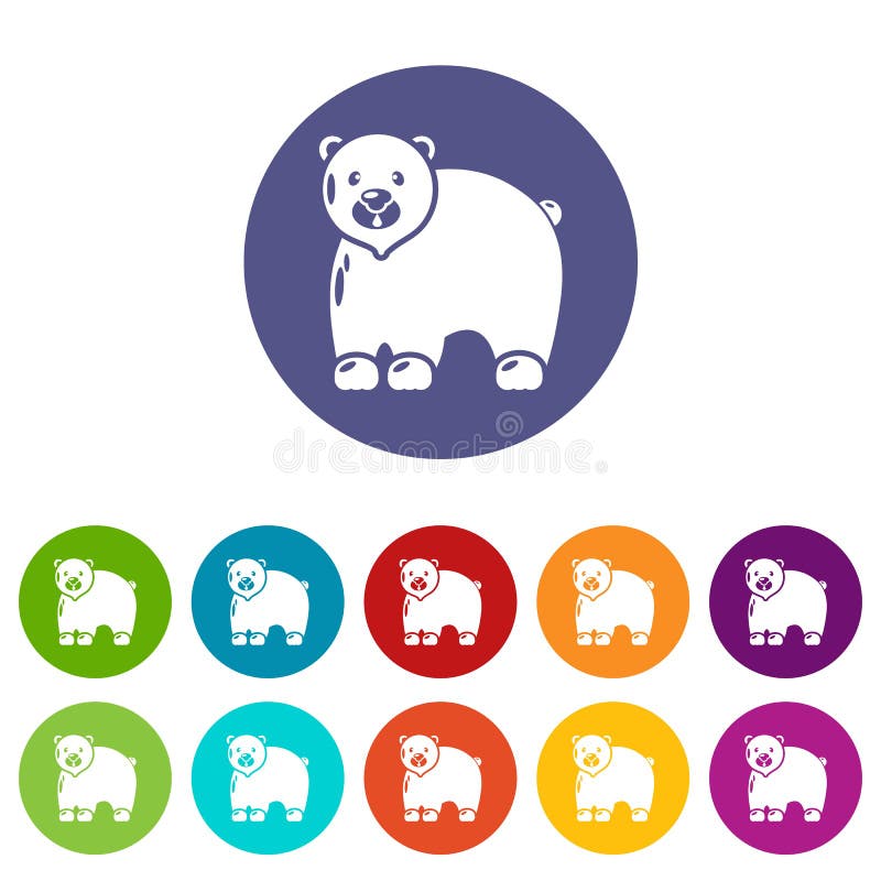 Colore di vettore fissato icone canadesi dell'orso illustrazione vettoriale Colore di vettore fissato icone canadesi dell'orso illustrazione vettoriale