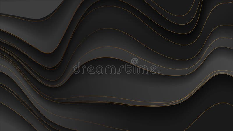 Colore nero astratto e bronzo curva ondulato onde in movimento sfondo