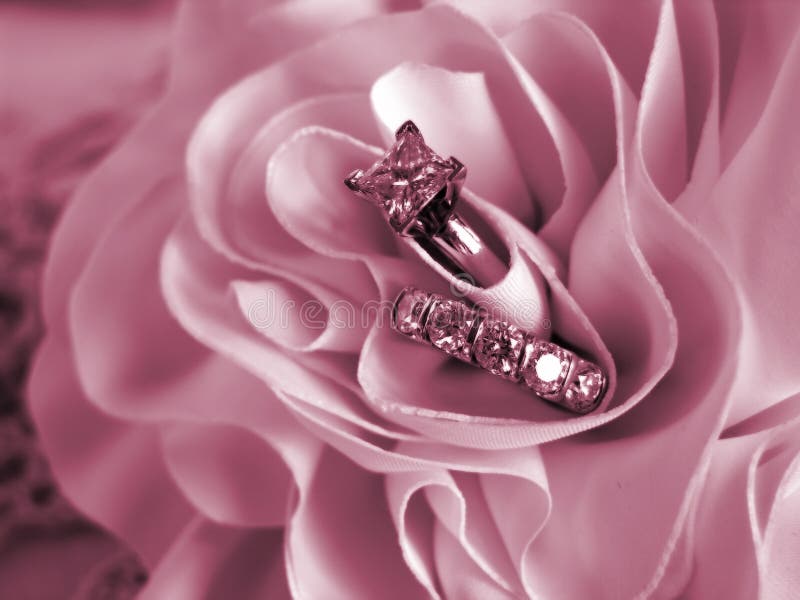 Colore rosa morbido di umore degli anelli di cerimonia nuziale fotografia stock libera da diritti Colore rosa morbido di umore degli anelli di cerimonia nuziale fotografia stock libera da diritti
