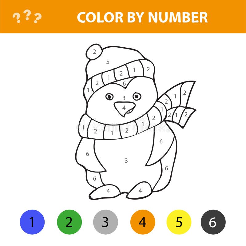 Números De Juego Ilustración Vectorial Del De Colorear Con Pingüino Ilustración del Vector - Ilustración de alas, alegre: 170290353