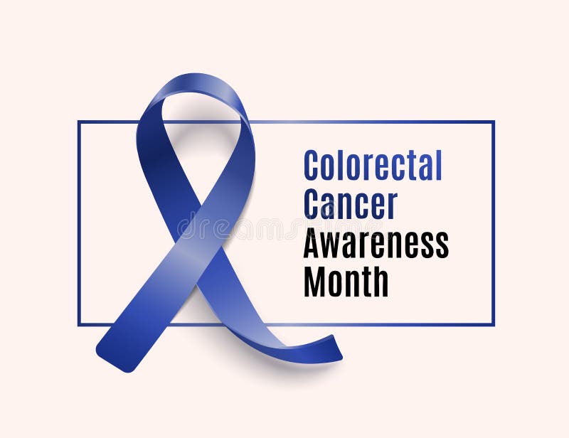 Dark blue ribbon banner for colorectal cancer awareness month, Stock  vector