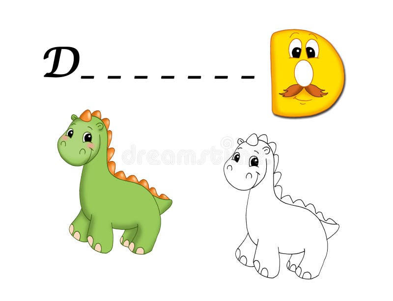 Cartoon D alphabet stock vector. Illustration of mascot - 53372136