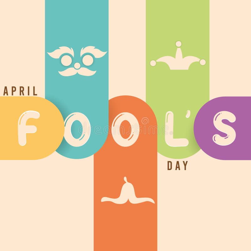 Colored april fool day template Vector vector illustration