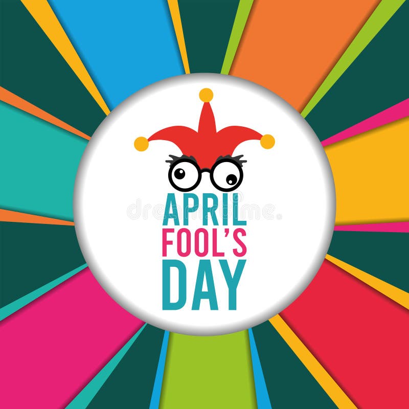 Colored april fool day template Vector stock illustration