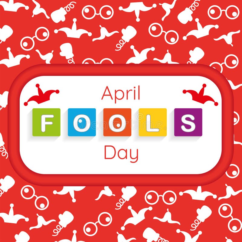Colored april fool day template Vector stock illustration