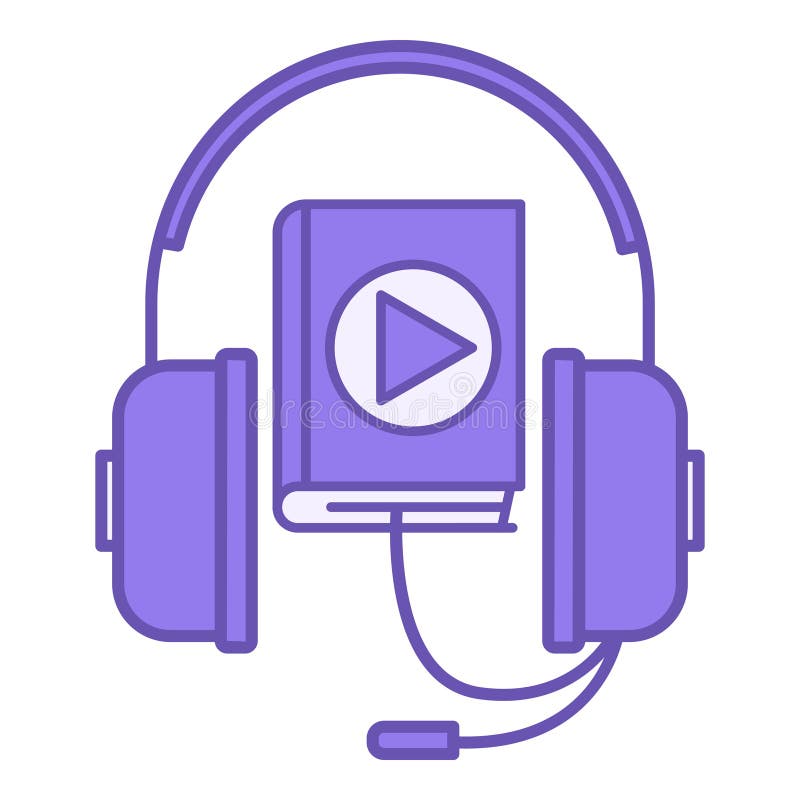 Colored Audio Book Icon. vector illustration