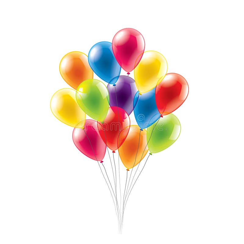Colored Balloons Isolated On White Vector Stock Vector - Illustration