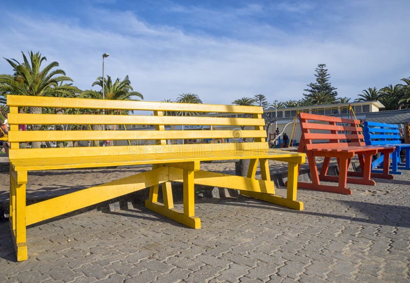 Colored benches