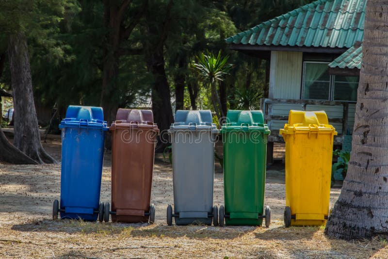 Colored Bins stock photography Colored Bins stock photography
