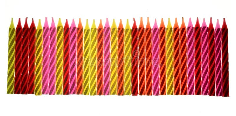 Colored birthday candles stock photo. Image of striped 42635312