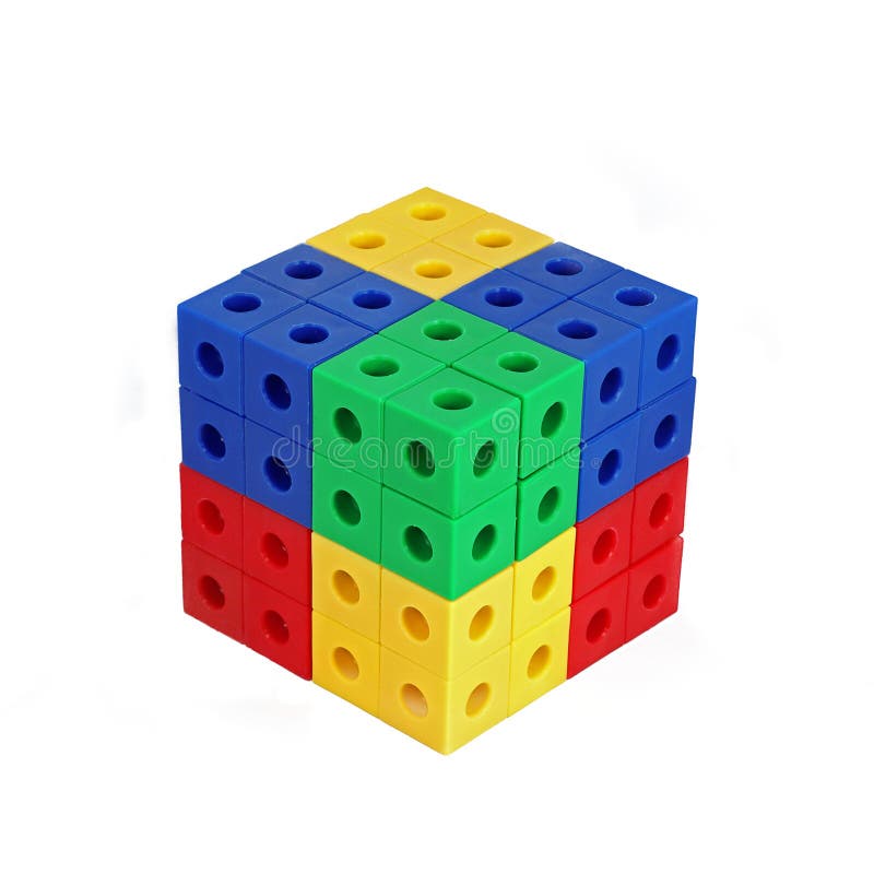 Colored Block Cube stock image. Image of close, blue, games 4162391