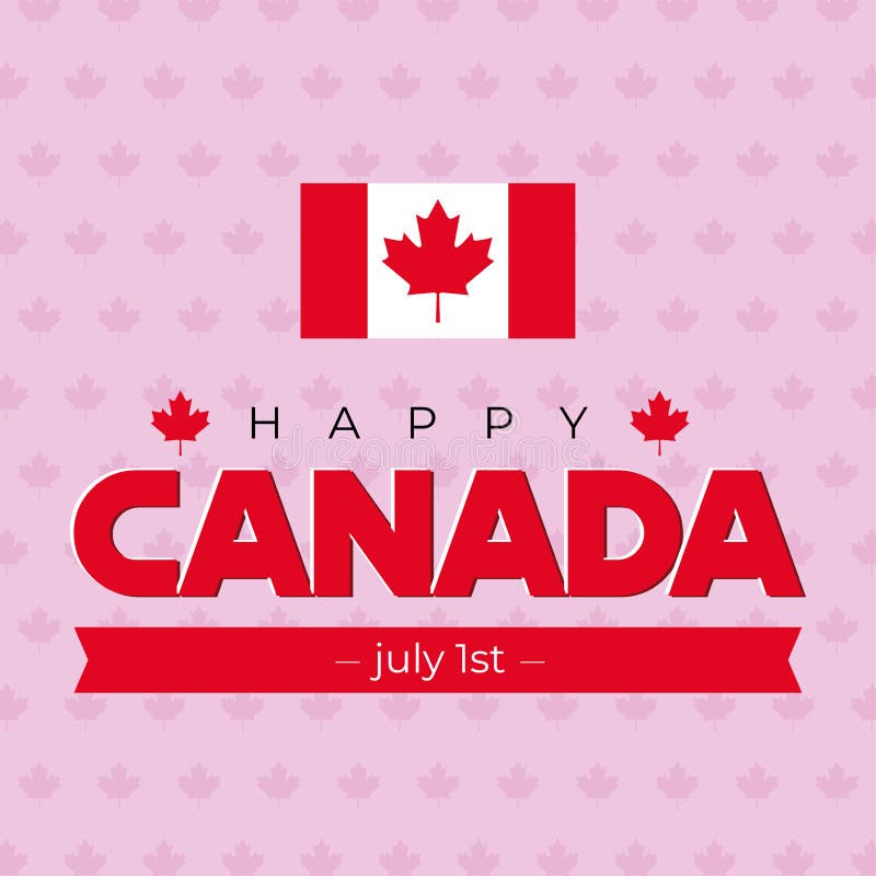 Colored Canada Day Poster with Canada Flag Vector Stock Vector