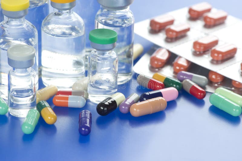Many Colored Capsules with Medication Cup Stock Image Image of dose